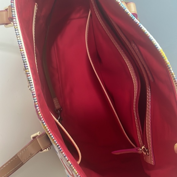 NWOT, Auth Dooney & Bourke large Bag/satchel, rainbow zipper, collectible - Picture 10 of 15